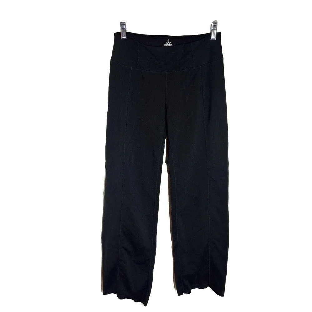 PrAna Luxara Yoga Pants Black Flare Leg Regular Inseam Women’s Size S